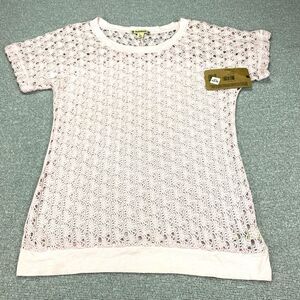 Ruff Hewn Shirt Blouse Top Pink Women's Small Cottage Core Granny Core Tops